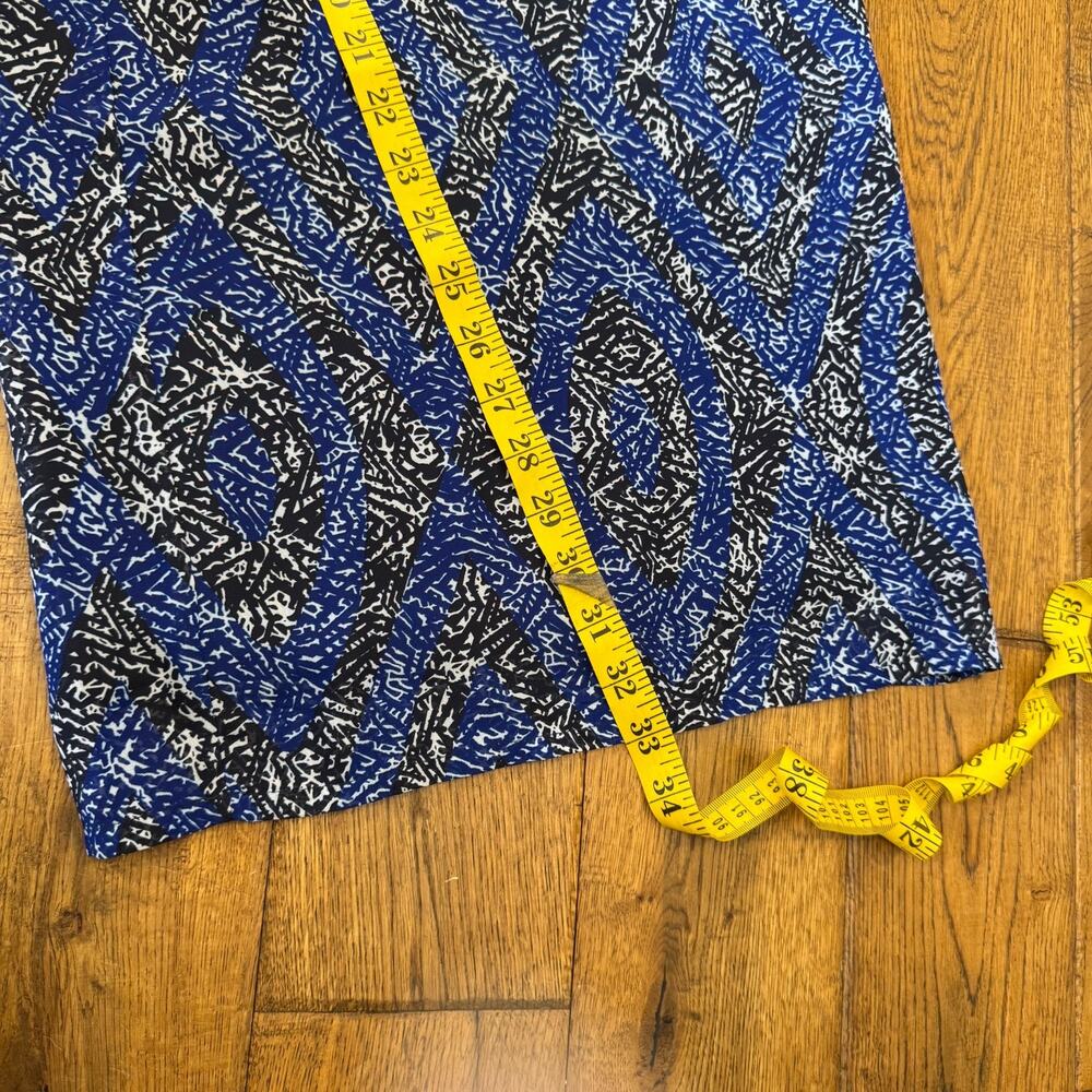 Cato Palazzo Pants Lined Blue Black White Boho Tribal Wide Leg Womens Sz L - Picture 5 of 7